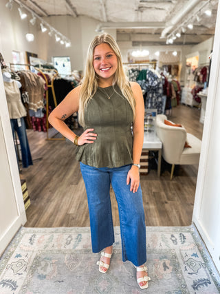 Olive Sleek & Chic Sleeveless Top