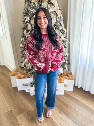 Marsala Vintage Garden Sweater