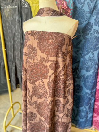 Chocolate Blooms Maxi Dress