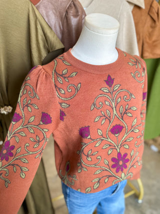 Margot Fall Floral Sweater
