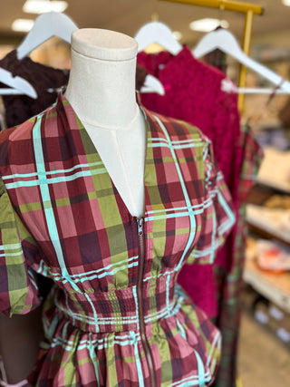 Harvest Charm Plaid Top