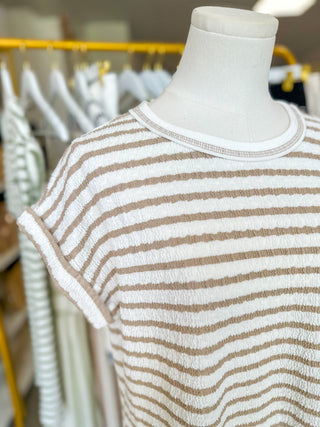 Khaki Everyday Ease Striped Casual Mini Dress