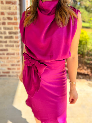 Plum A Night to Remember Tie Waist Midi Dress