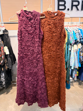 Plum Textured Edge Maxi Dress