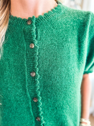 The Autumn Edit Green Button Down Sweater Top