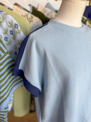 Blue Fog/Navy Oh So Easy Cloudy Knit Top