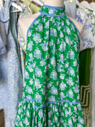 Maria's Blooming in Blue & Green Mini Dress
