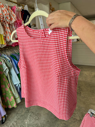 Red Gingham She's That Girl Skort Set