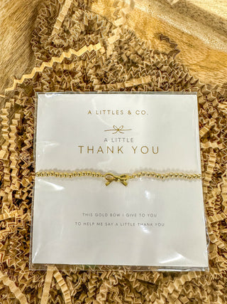 Thank You Gold Stretch Bracelet