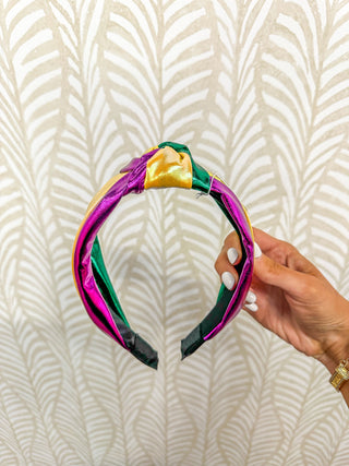 Mardi Gras Metallic Knot Headband