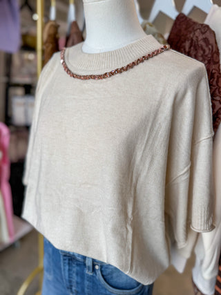 Oatmeal A Little Sparkle Crewneck