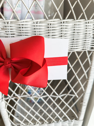 Red Classic Grosgrain Satin Headband Bow