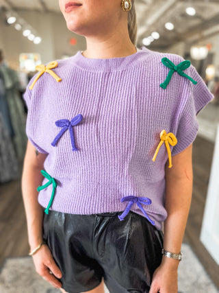 Bows & Parades Chic Lavender Purple Sweater Knit Top