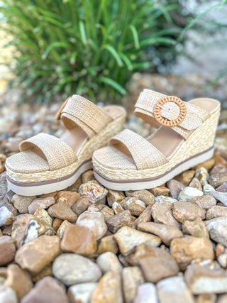 Bahama Mama Raffia Buckle Strap Wedge