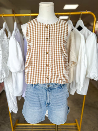Latte Summer Staple Gingham Tank