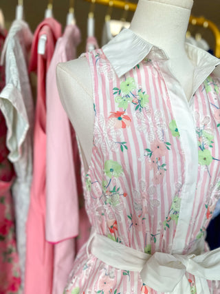 Pink Pretty in Petals Stripe Mini Dress