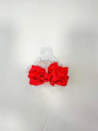 Red Double Ruffle Bow