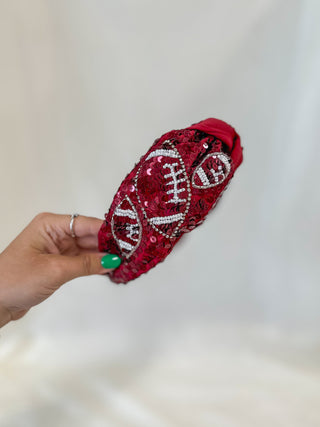 Maroon & White Gameday Headband