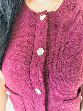 Wine Cashmere Dreams Sweater Vest