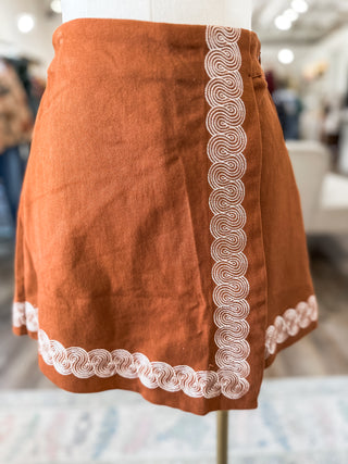 Camel & Flair Wrap Skort