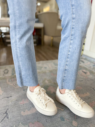 Estelle Medium Wash High Rise Kick Flare Jeans - LOVERVET