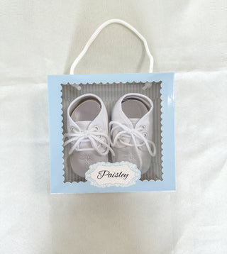 White Boys Baptism Shoes W/ Cross