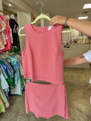 Red Gingham She's That Girl Skort Set
