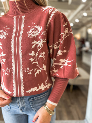 Mauve Forever Yours Balloon Sleeve Sweater