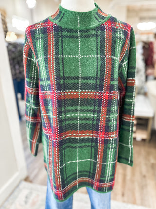 Green Merry Market Plaid Sweater