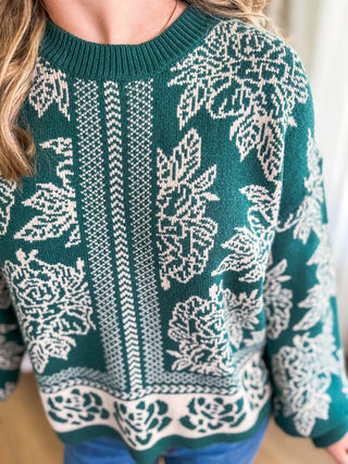 Pine Vintage Garden Sweater