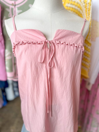 Pink Delicate Detail Tank Top Blouse