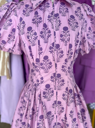 Lavender Feilds Bubble Zip Mini Dress