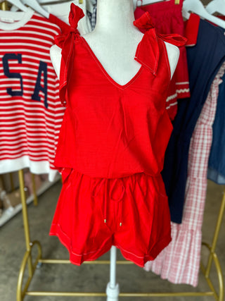 The Red Weekend Away Shorts Set