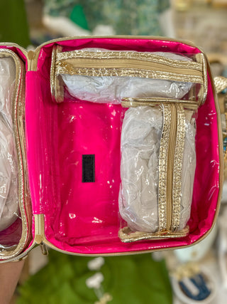 Gold EC Large Punta Cana Cosmetic Travel Case | Caroline Hill