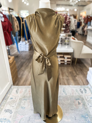 The Olive Eloise Satin Midi Dress