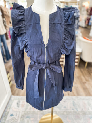 Twirl Me Navy Mini Dress