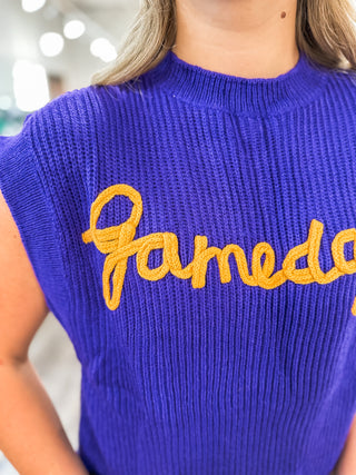 Purple & Gold Gameday So Sewn Soft Sleeveless Top