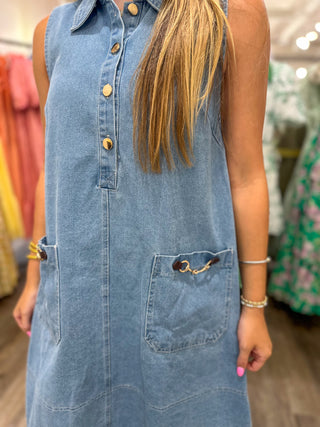The Blue Perfection Collared Mini Dress