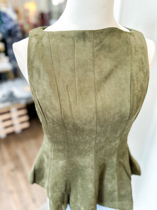 Olive Sleek & Chic Sleeveless Top