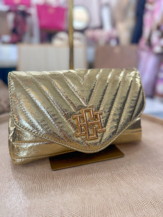 Glimmer Gold Brandy Crossbody | Caroline Hill