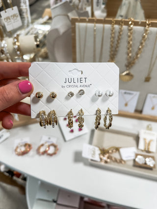 Set of 6 Stud & Hoop Earrings