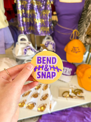 Bend & Snap Purple & Yellow Game Day Button