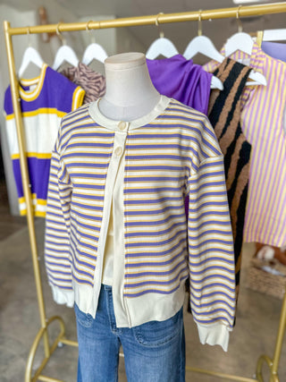 The Gameday Stripe Tank & Cardigan Set