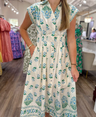 Cream Lovely Little Petals Midi Dress