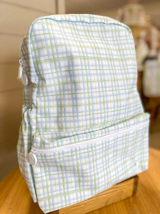 TRVL Green Classic Plaid Backpacker