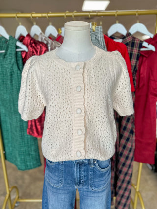 Ecru Sweet Detail Cardigan