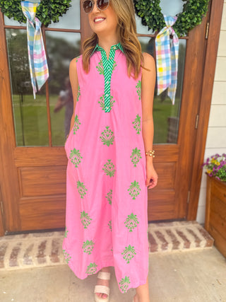 Pink Tropic Dream Midi Dress