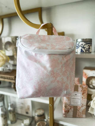 TRVL Pink Bunny Toile Insulated Take Away Lunch Bag