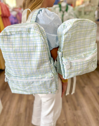TRVL Green Classic Plaid Backpacker