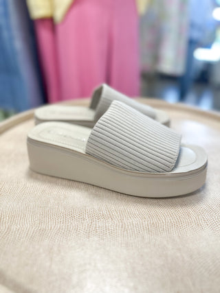 Nude Stretch Fabric Summer Casual Slides